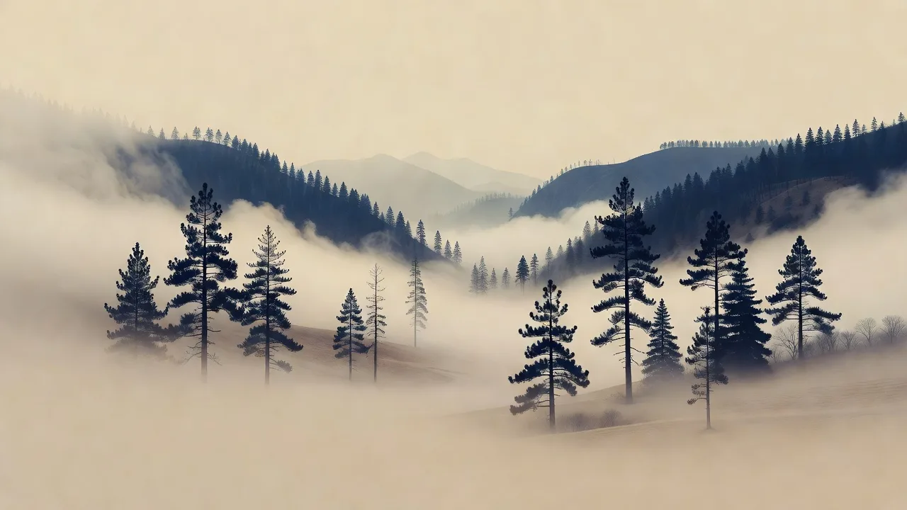 霧の山谷
